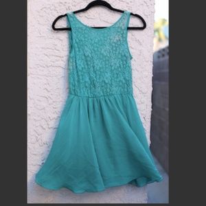 Turquoise Flowy Mini Dress